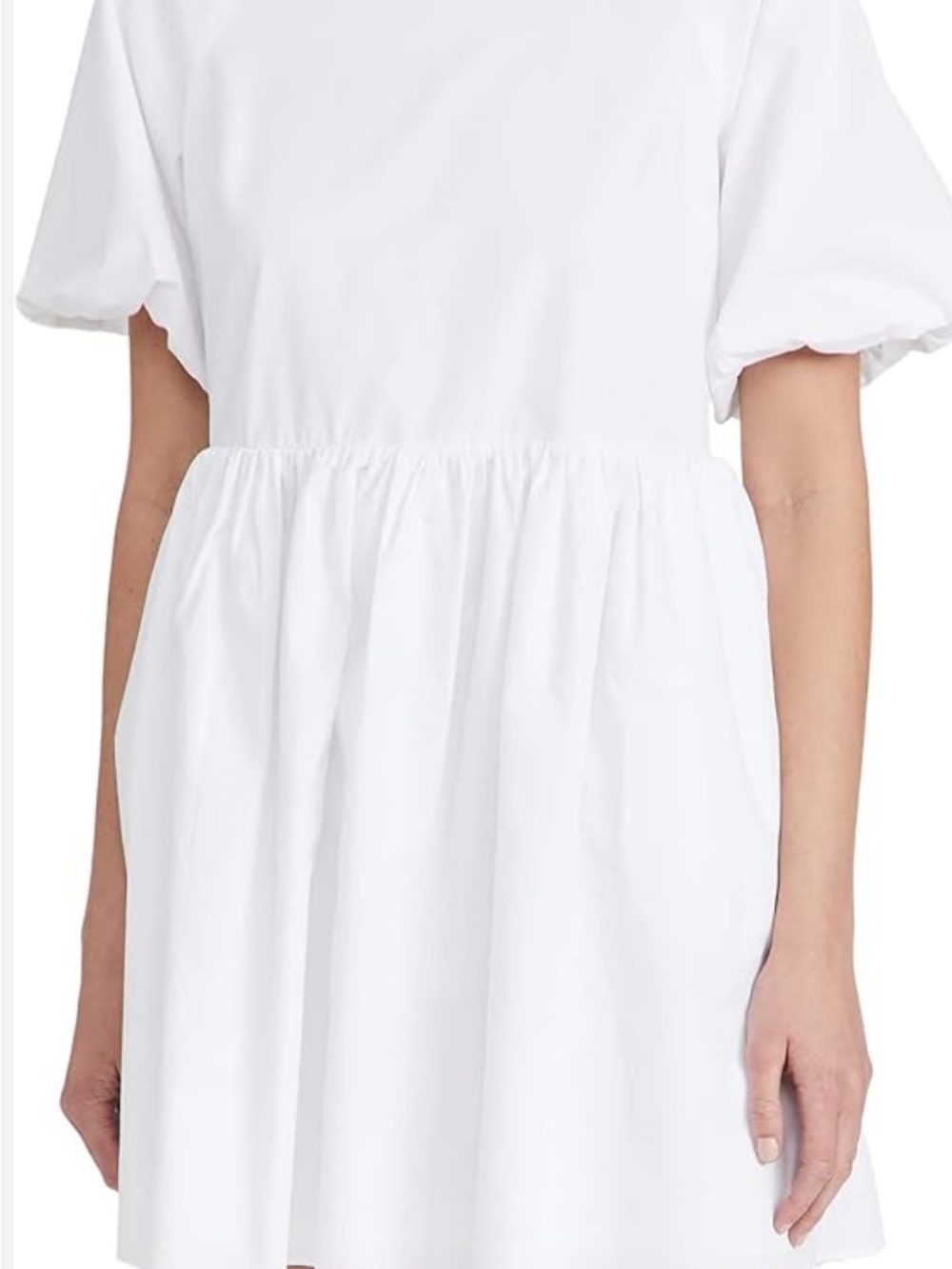 English Factory White Puff Sleeve Babydoll Dress M